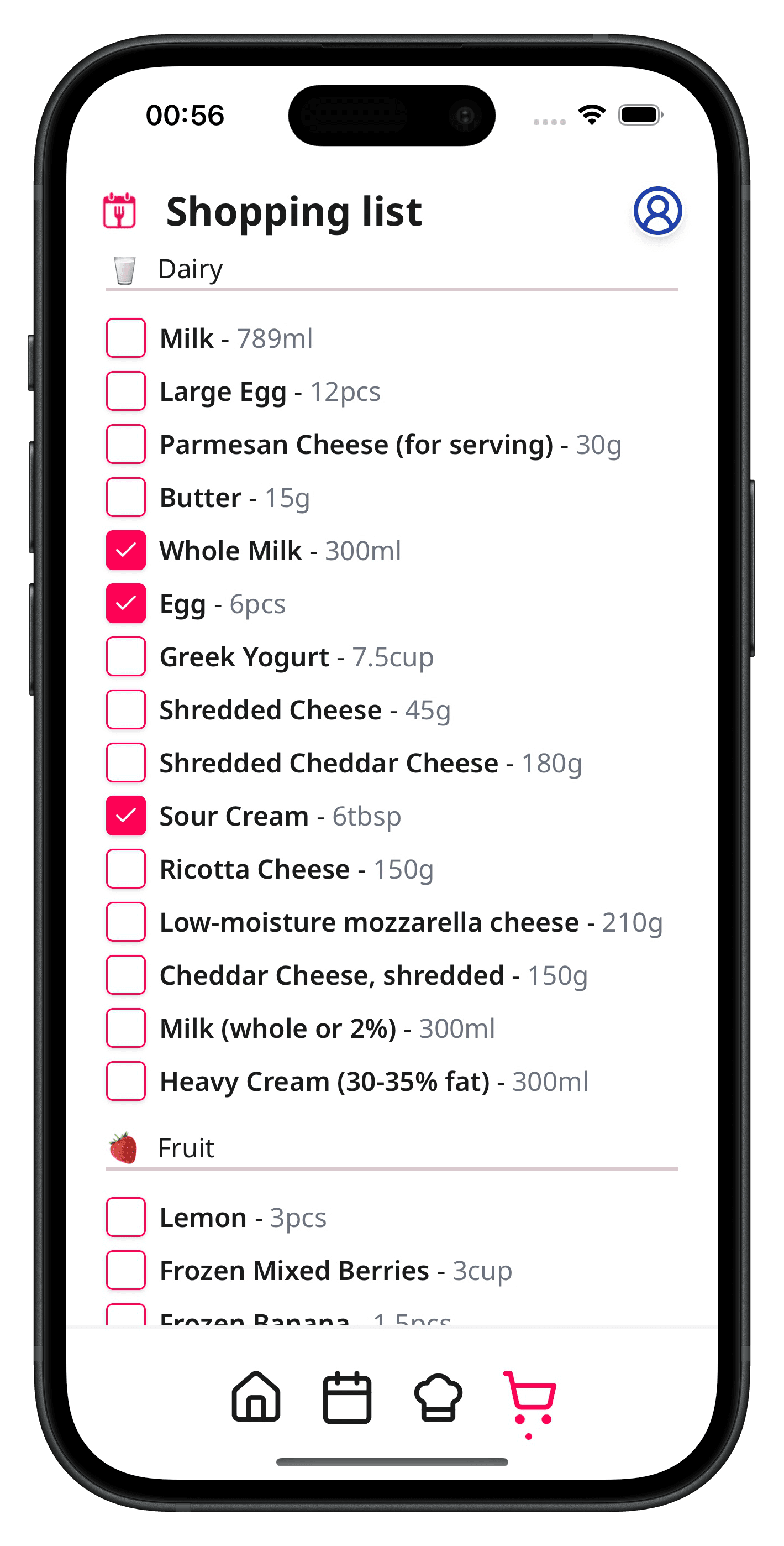 Build shopping list image